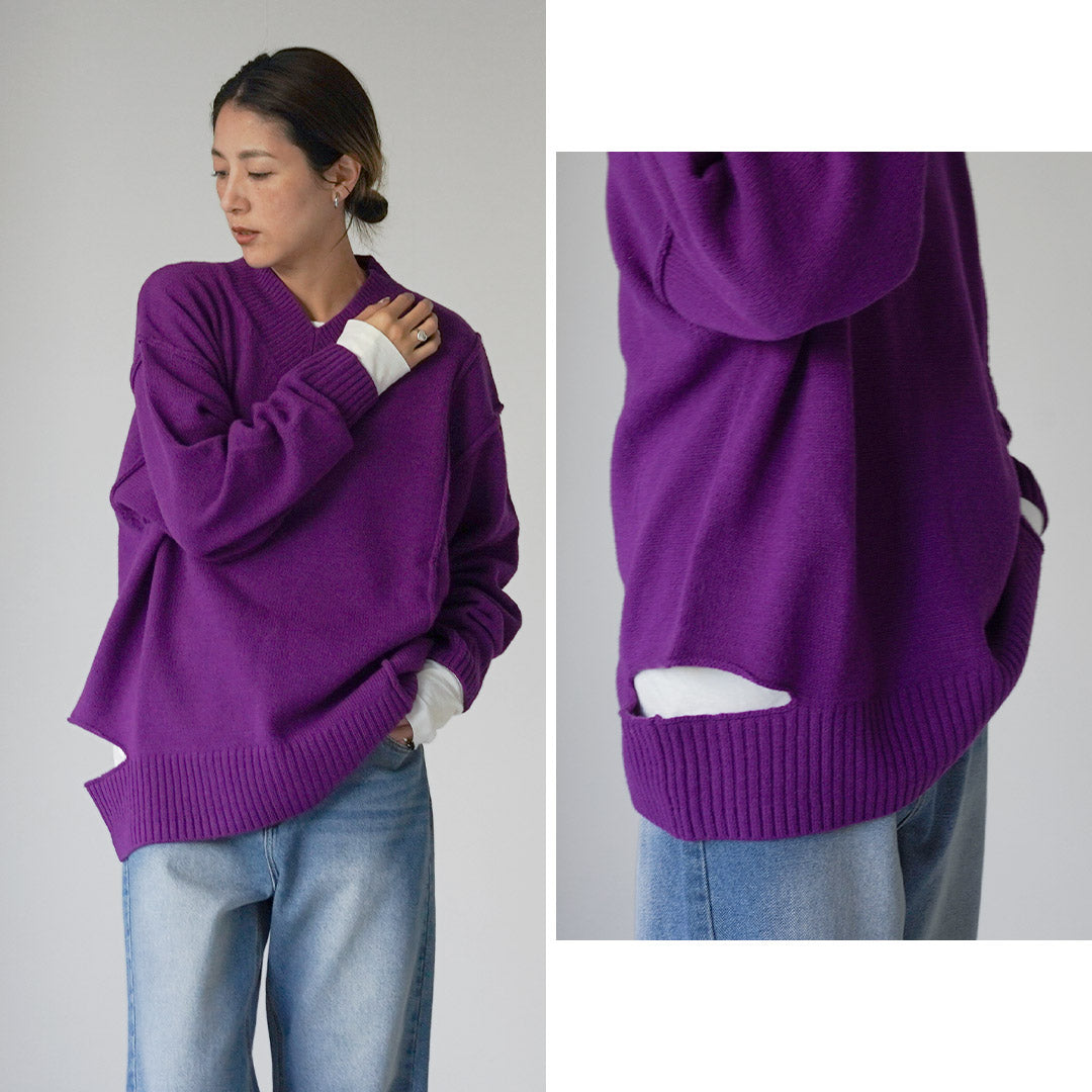 YENN(イェン) ウォッシャブルウール Vネック プルオーバー