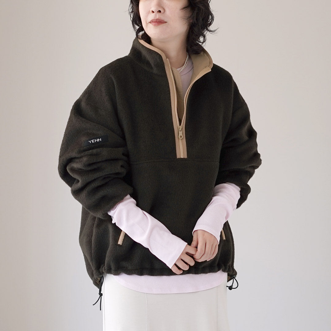 YENN(イェン) シャギー ハーフジップ ジャケット