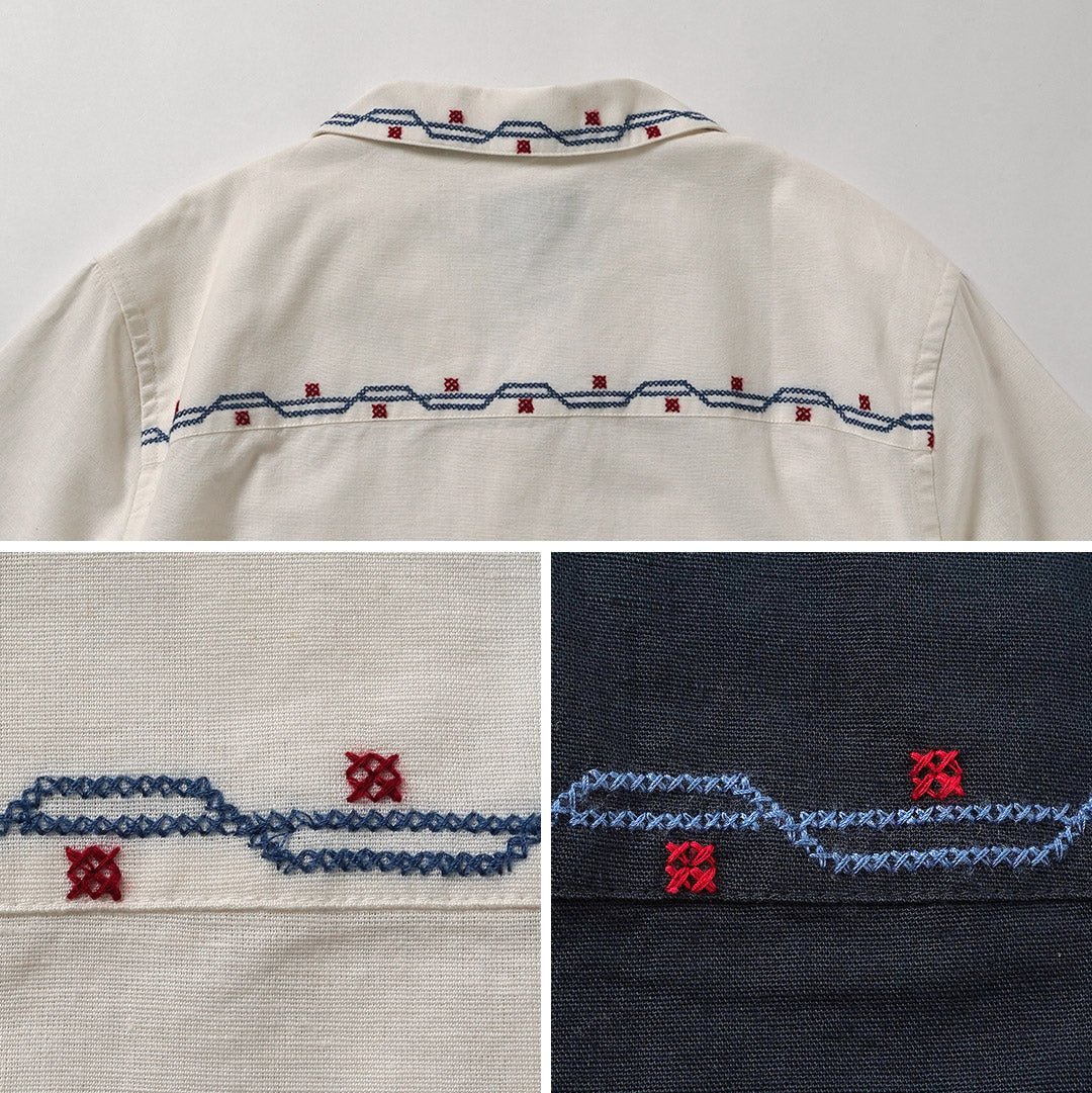 WAX LONDON(ワックスロンドン) ディドコット ショートスリーブシャツ 刺繍