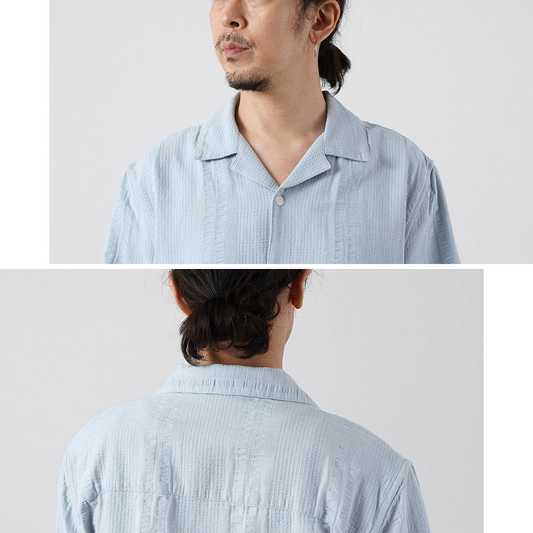WAX LONDON(ワックスロンドン) ディドコット ショートスリーブシャツ ダブルウェーブ グリッド