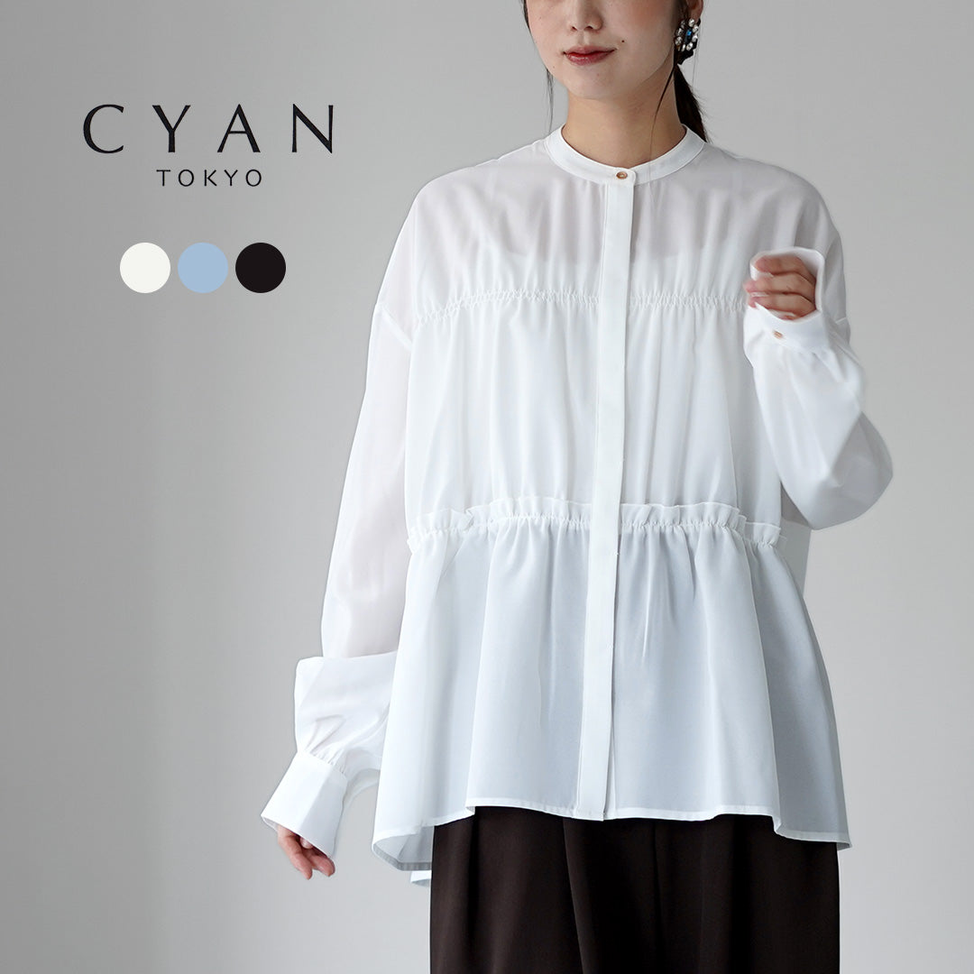 CYAN TOKYO(シアン トーキョー) シャーリング ティアードブラウス