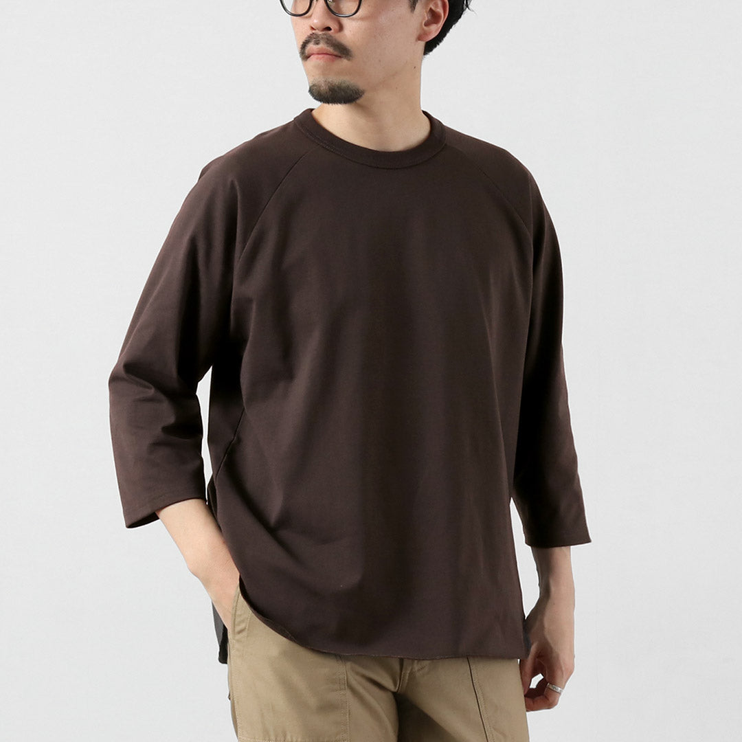 HEALTHKNIT(ヘルスニット)×RAG 別注 7分袖 ラグランスリーブ クルーネックTシャツ オープンエンド ドライジャージ 抗菌・防臭加工