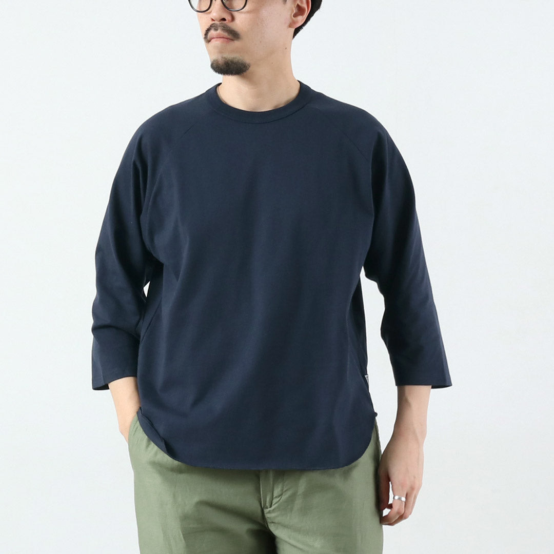 HEALTHKNIT(ヘルスニット)×RAG 別注 7分袖 ラグランスリーブ クルーネックTシャツ オープンエンド ドライジャージ 抗菌・防臭加工