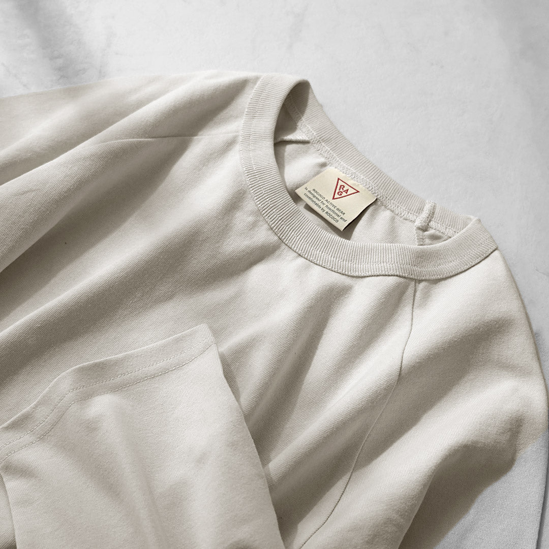 HEALTHKNIT(ヘルスニット)×RAG 別注 7分袖 ラグランスリーブ クルーネックTシャツ オープンエンド ドライジャージ 抗菌・防臭加工