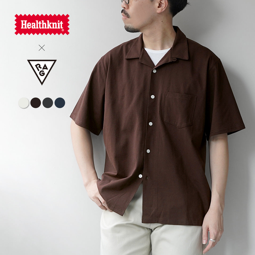 HEALTHKNIT(ヘルスニット)×RAG 別注 半袖 オープンカラーシャツ オープンエンド ドライジャージ 抗菌・防臭加工