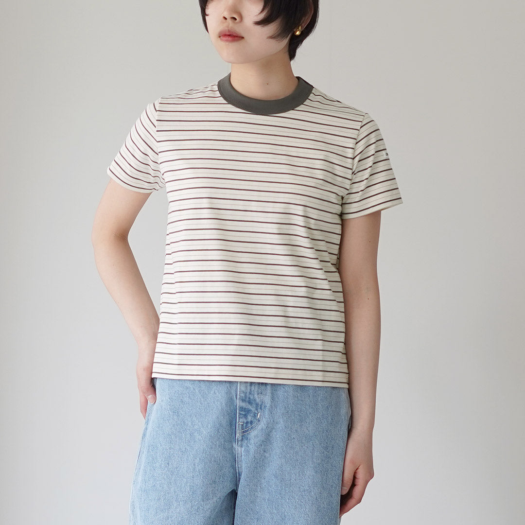 ORCIVAL(オーシバル) クルーネック ボーダー ショートスリーブ プルオーバー 日本製