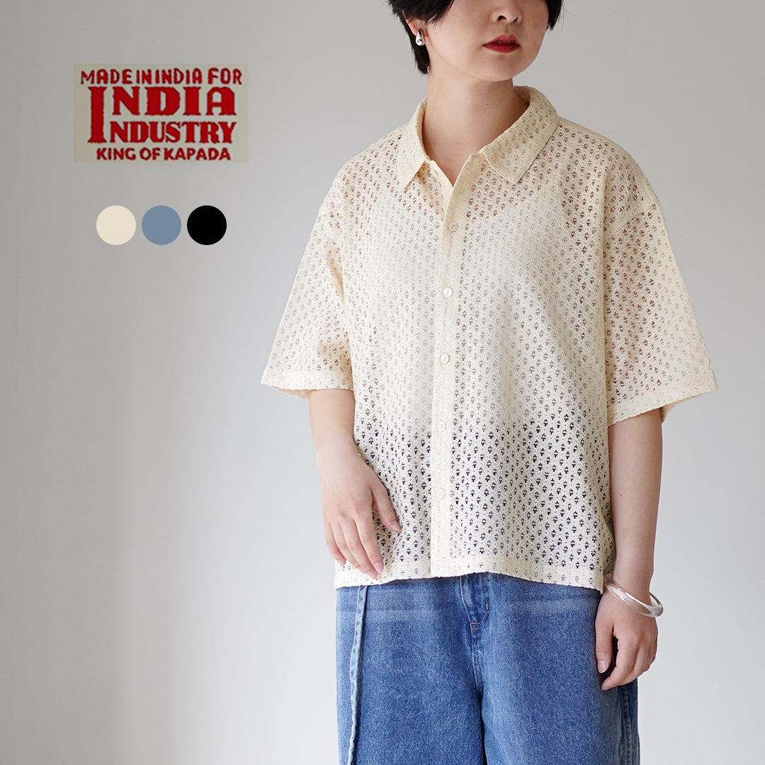 INDIA INDUSTRY(インディアインダストリー) シャンブレー ショートスリーブ シャツ
