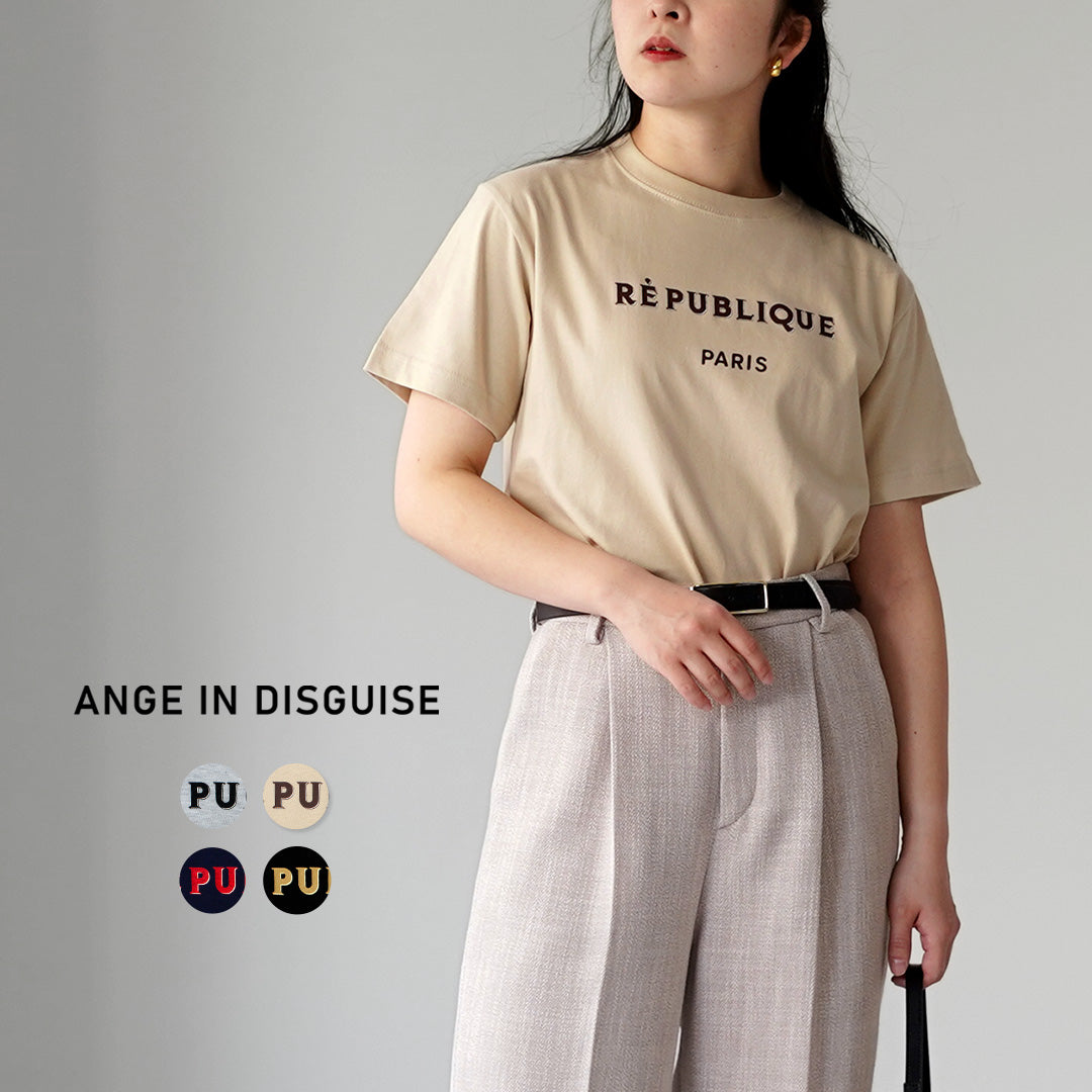ANGE IN DISGUISE(アンジ イン ディスガイズ) REPUBLIQUE PARIS ロゴTシャツ