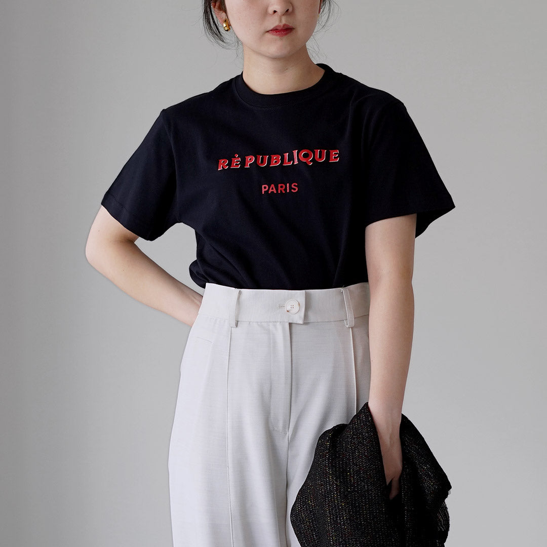 ANGE IN DISGUISE(アンジ イン ディスガイズ) REPUBLIQUE PARIS ロゴTシャツ