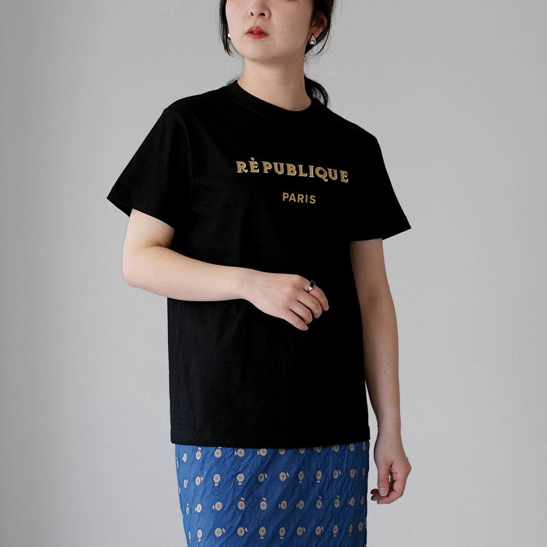 ANGE IN DISGUISE(アンジ イン ディスガイズ) REPUBLIQUE PARIS ロゴTシャツ