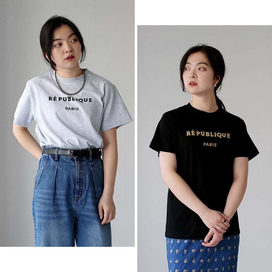 ANGE IN DISGUISE(アンジ イン ディスガイズ) REPUBLIQUE PARIS ロゴTシャツ