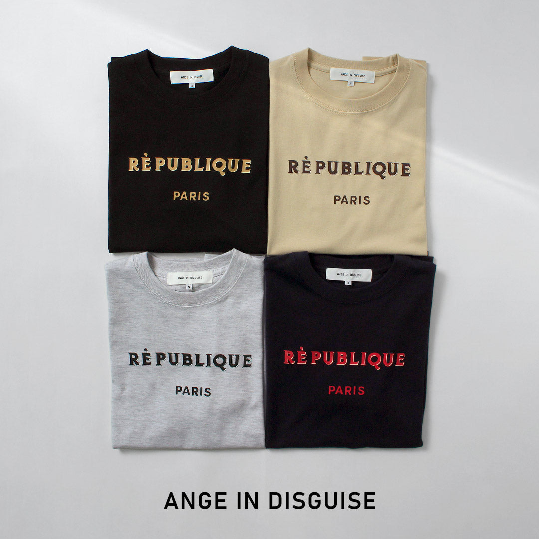 ANGE IN DISGUISE(アンジ イン ディスガイズ) REPUBLIQUE PARIS ロゴTシャツ