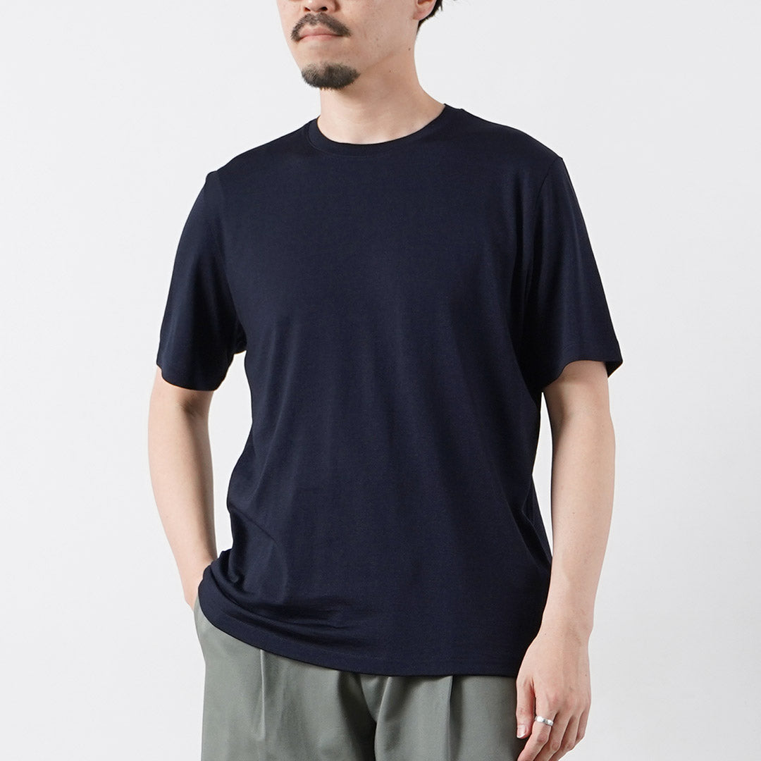 YONETOMI NEW BASIC(ヨネトミニューベーシック) ウールシルク ドレスTシャツ 日本製
