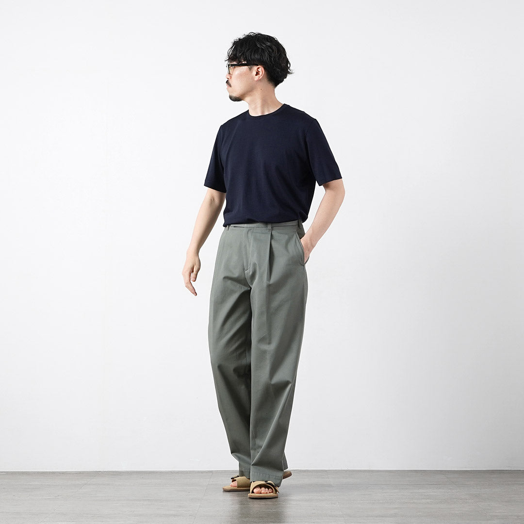 YONETOMI NEW BASIC(ヨネトミニューベーシック) ウールシルク ドレスTシャツ 日本製
