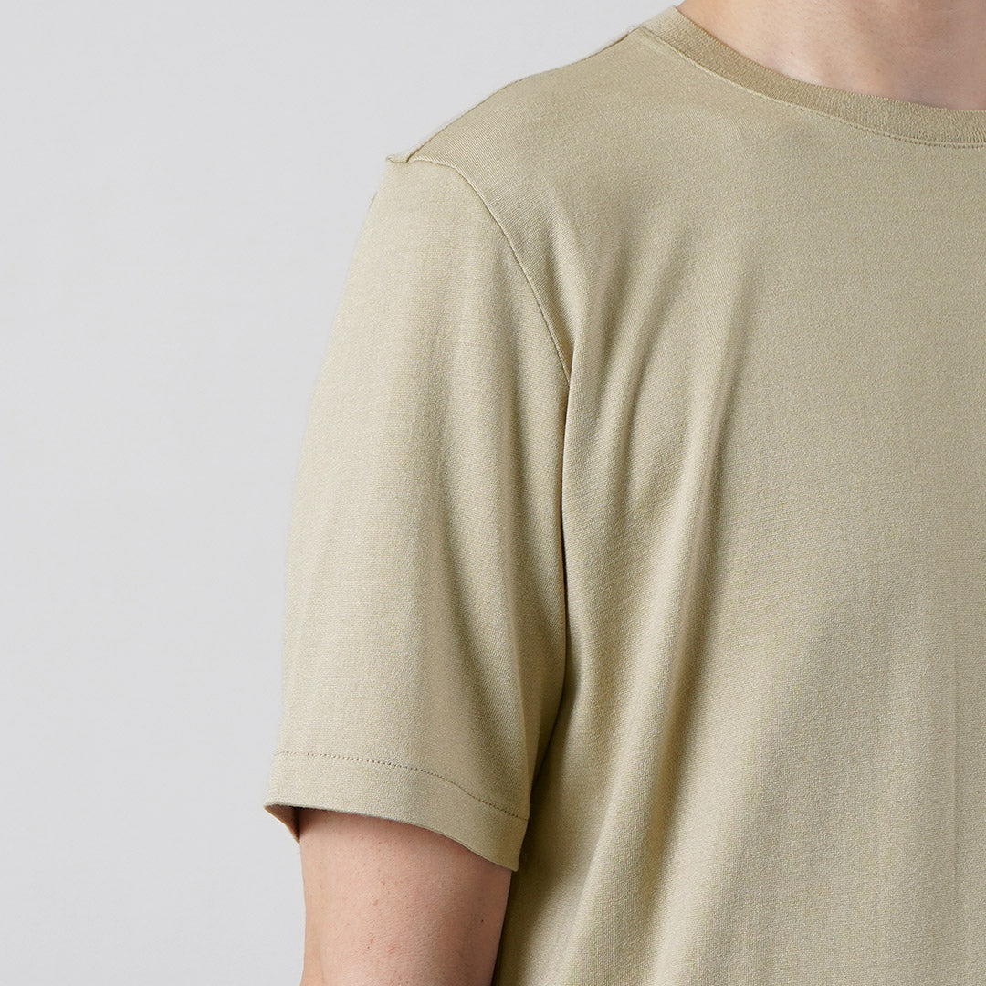 YONETOMI NEW BASIC(ヨネトミニューベーシック) ウールシルク ドレスTシャツ 日本製