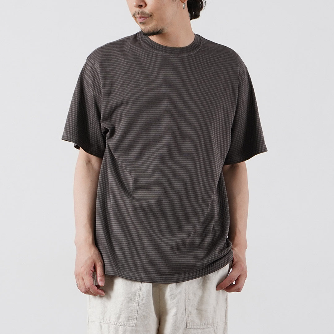 YONETOMI NEW BASIC(ヨネトミニューベーシック) ガーメントダイ ボーダー ショートスリーブTシャツ 日本製