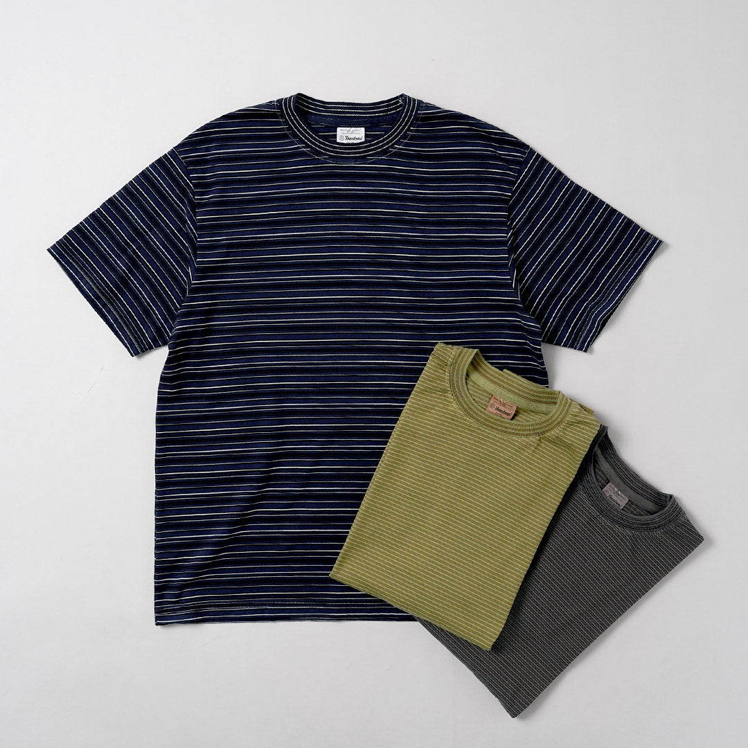 YONETOMI NEW BASIC(ヨネトミニューベーシック) ガーメントダイ ボーダー ショートスリーブTシャツ 日本製