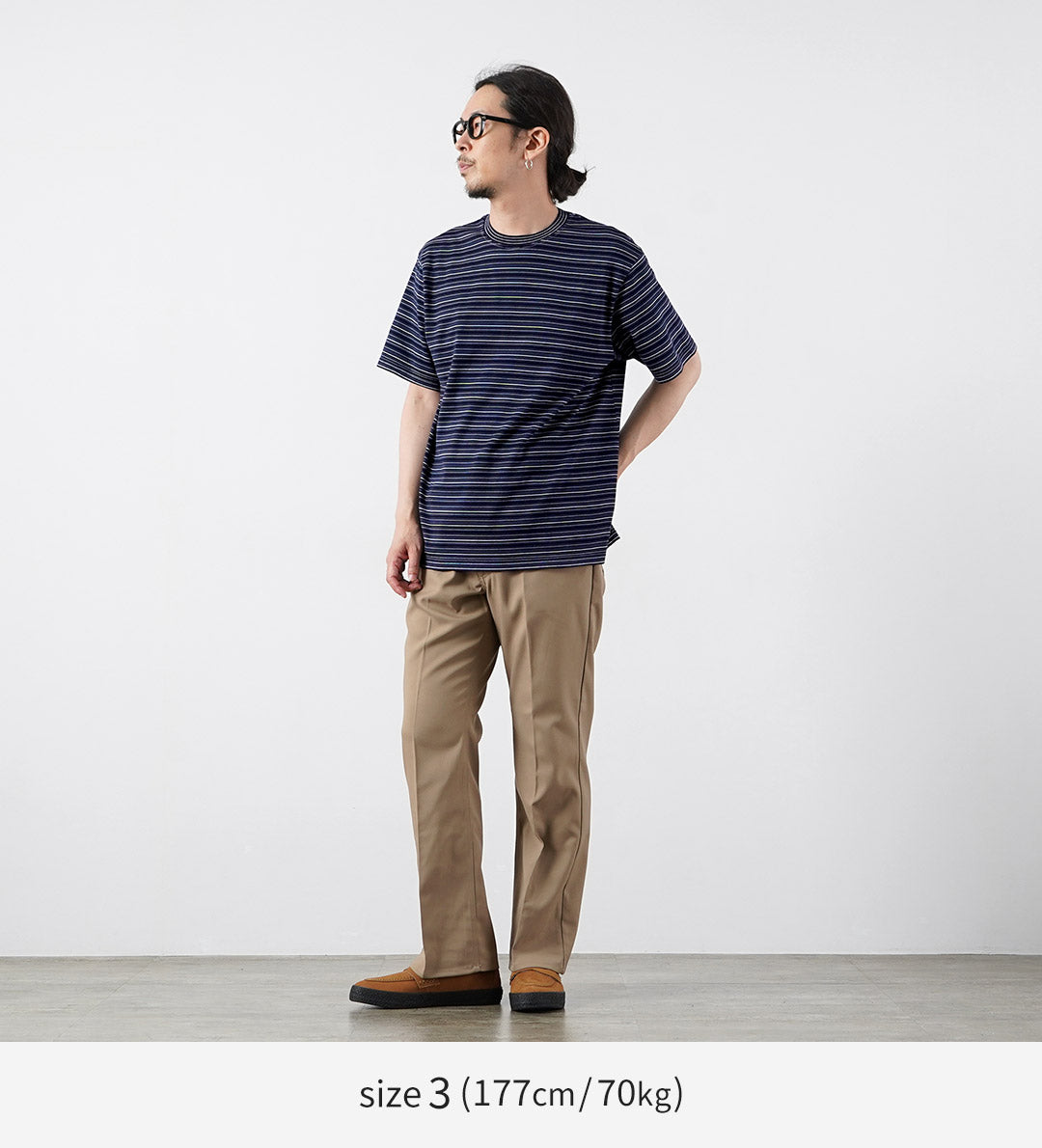 YONETOMI NEW BASIC(ヨネトミニューベーシック) ガーメントダイ ボーダー ショートスリーブTシャツ 日本製