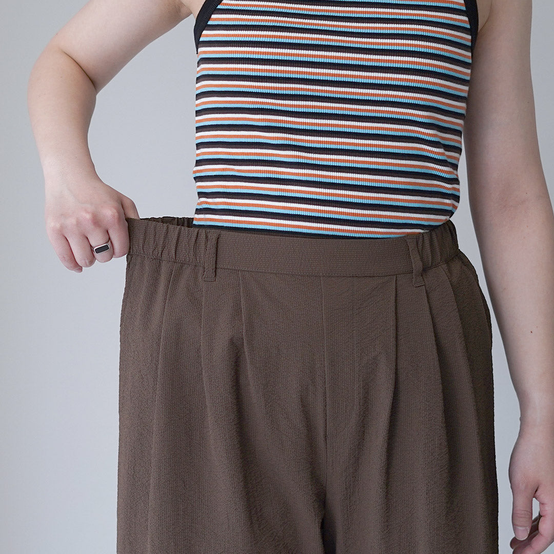 THOUSAND MILE(サウザンドマイル) シアサッカー ロングワイドパンツ