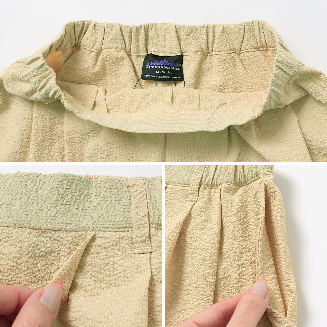 THOUSAND MILE(サウザンドマイル) シアサッカー ロングワイドパンツ