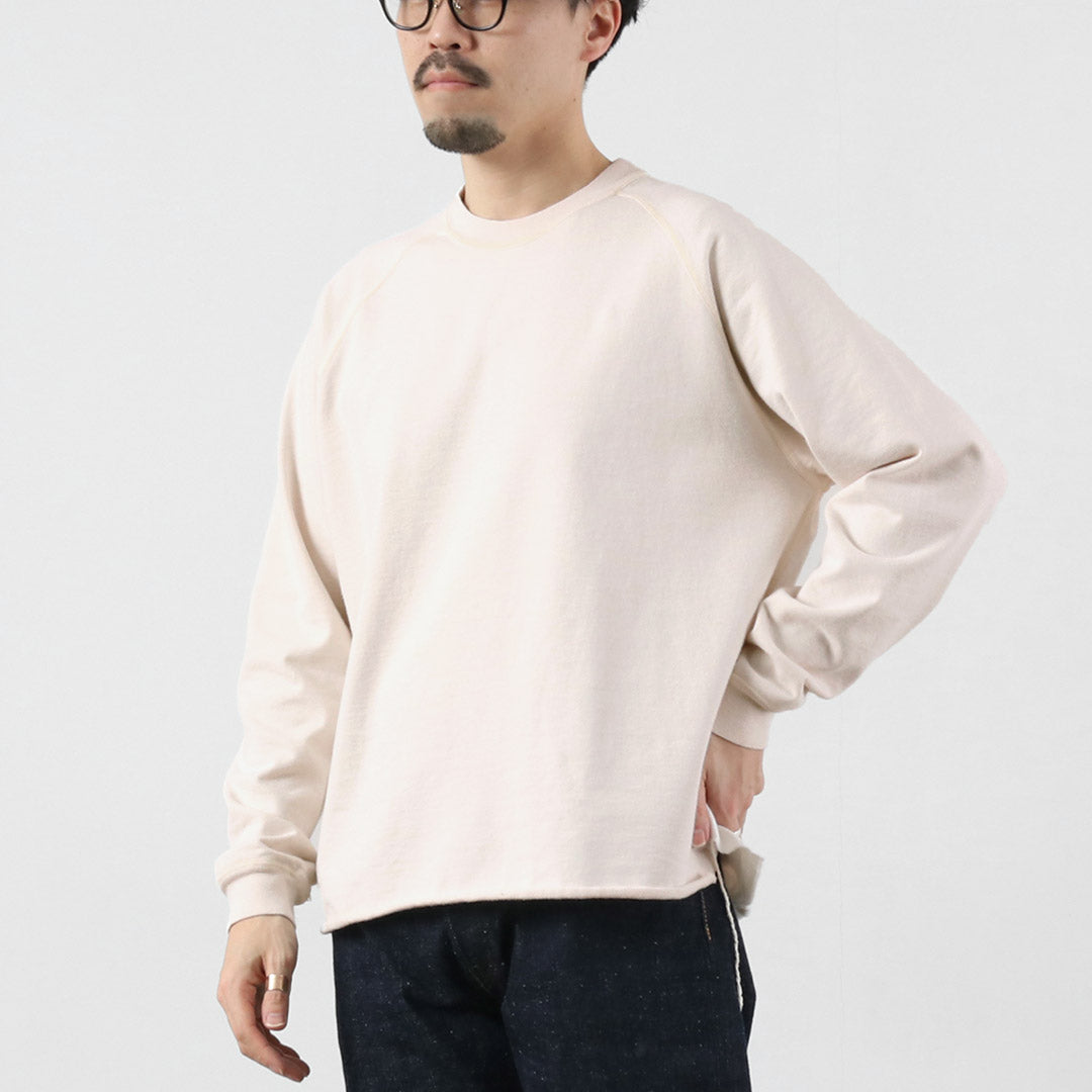 REMI RELIEF(レミレリーフ) SP加工スーピマ裏毛ラグランクルー スウェット 日本製