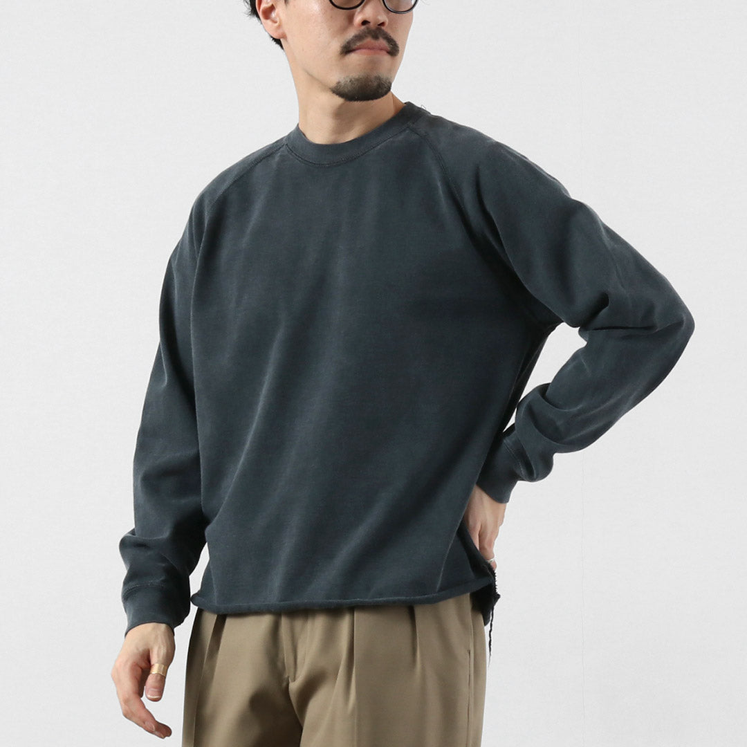 REMI RELIEF(レミレリーフ) SP加工スーピマ裏毛ラグランクルー スウェット 日本製