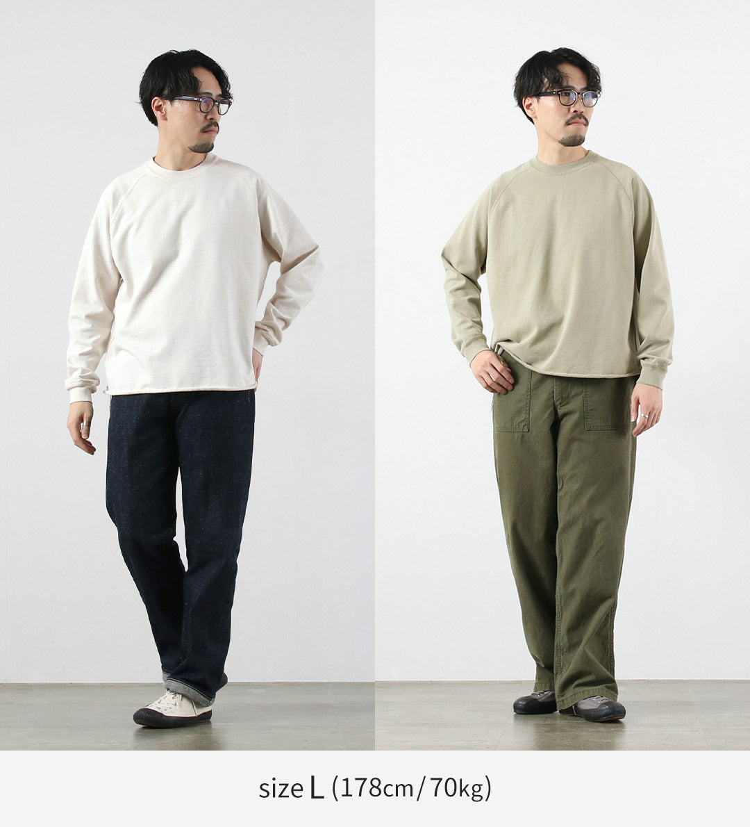 REMI RELIEF(レミレリーフ) SP加工スーピマ裏毛ラグランクルー スウェット 日本製