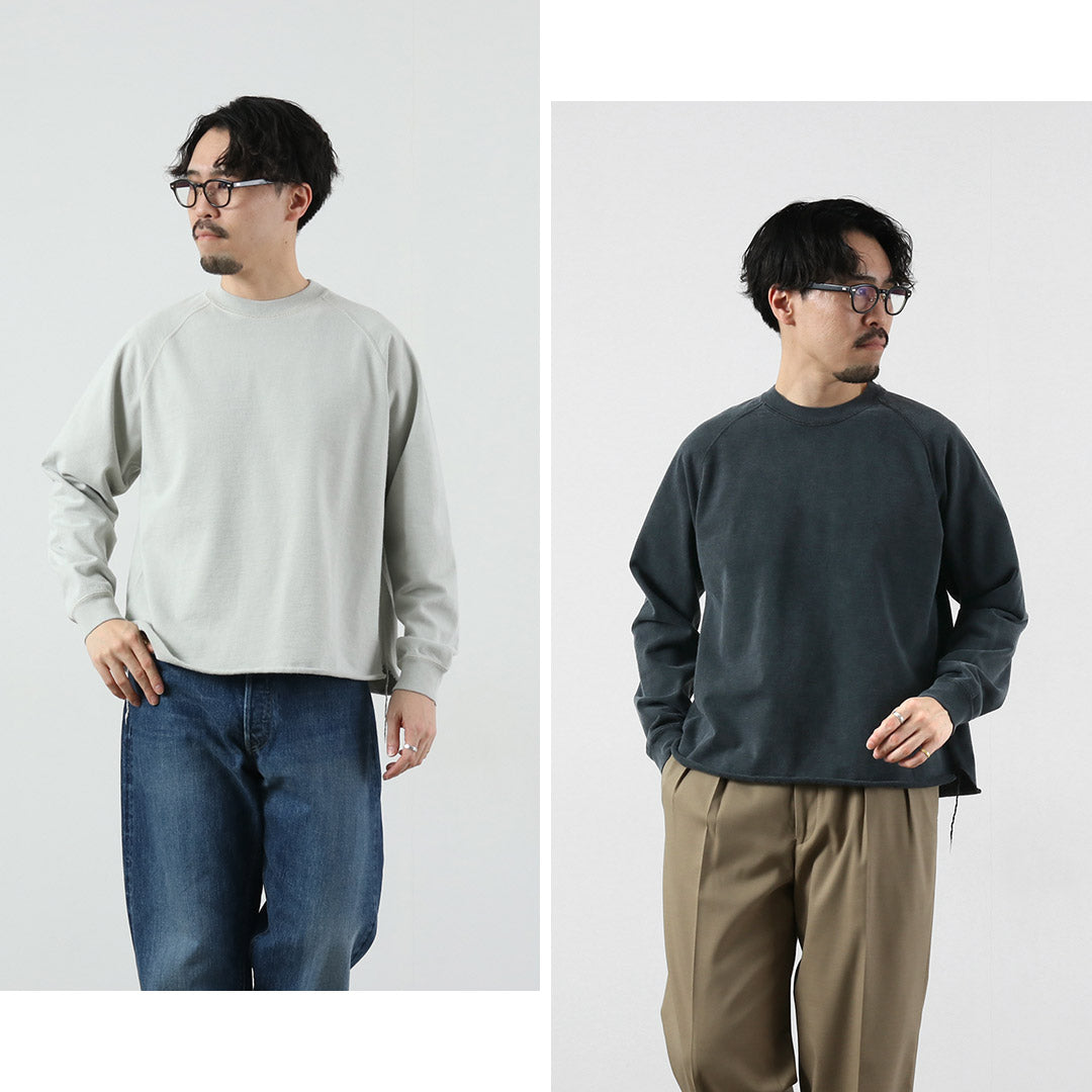 REMI RELIEF(レミレリーフ) SP加工スーピマ裏毛ラグランクルー スウェット 日本製