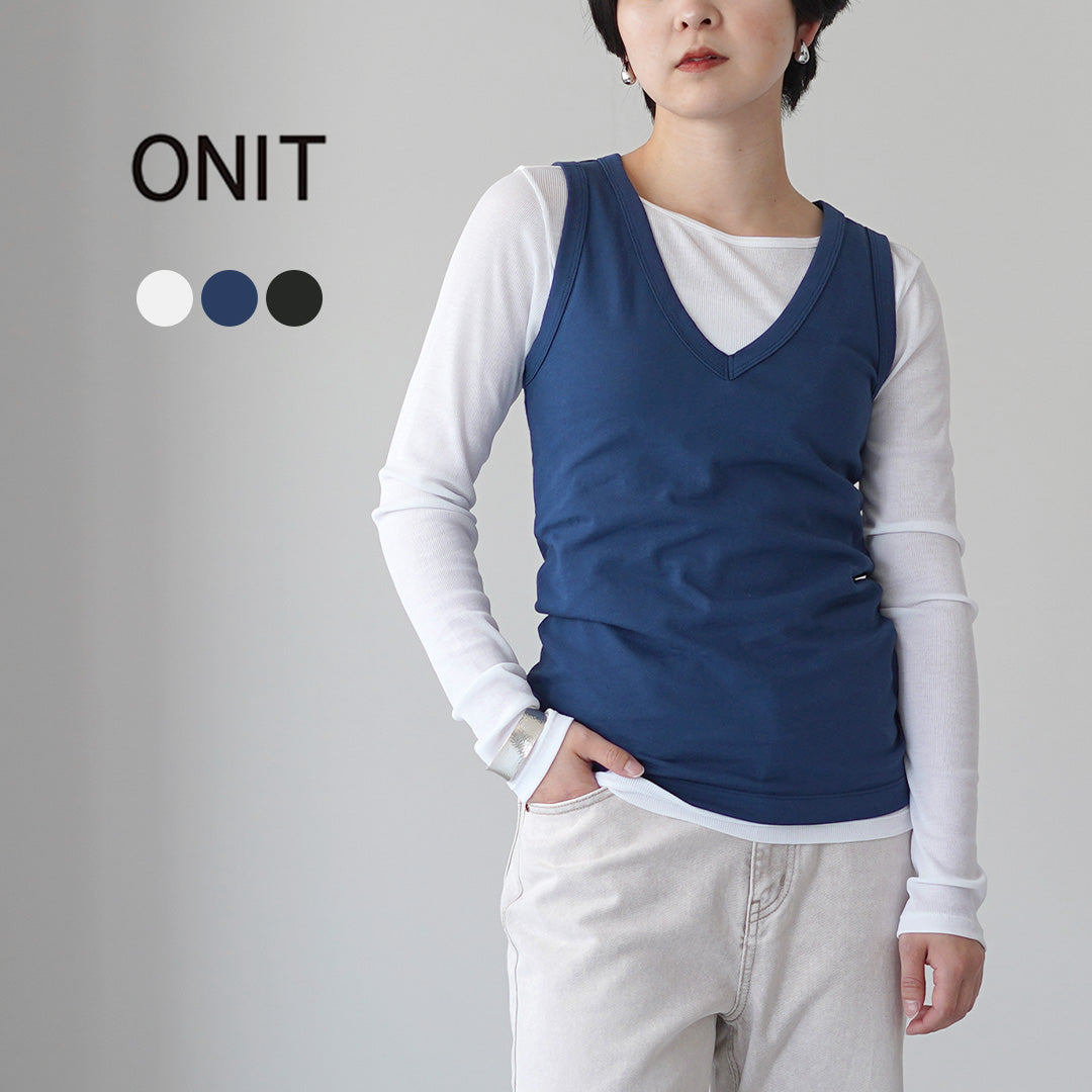 ONIT(オニット) アメリカン ドライコットン Vネックタンクトップ 日本製
