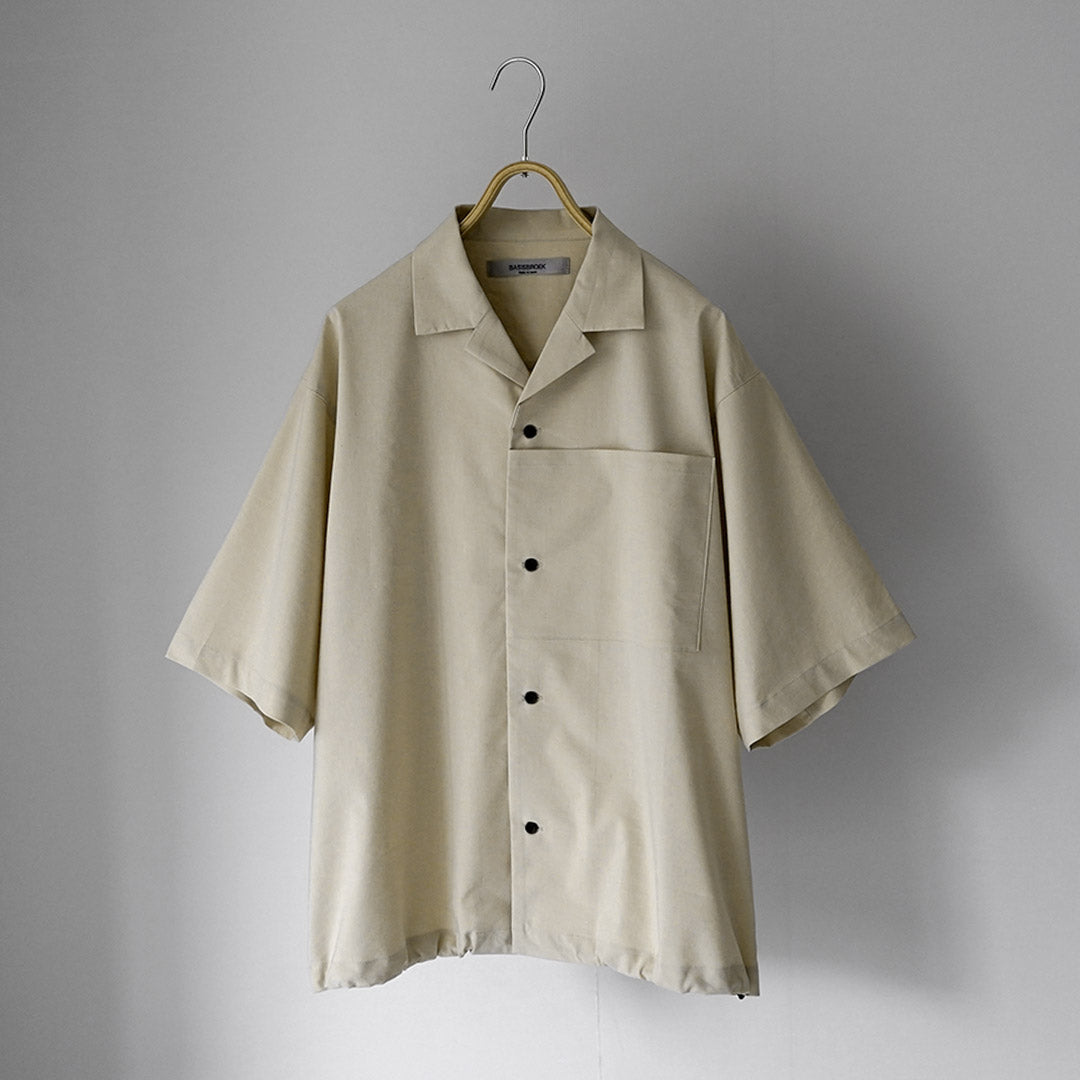BASISBROEK(バージスブルック) ディーン リネン混ストレッチ オープンカラーシャツ 日本製