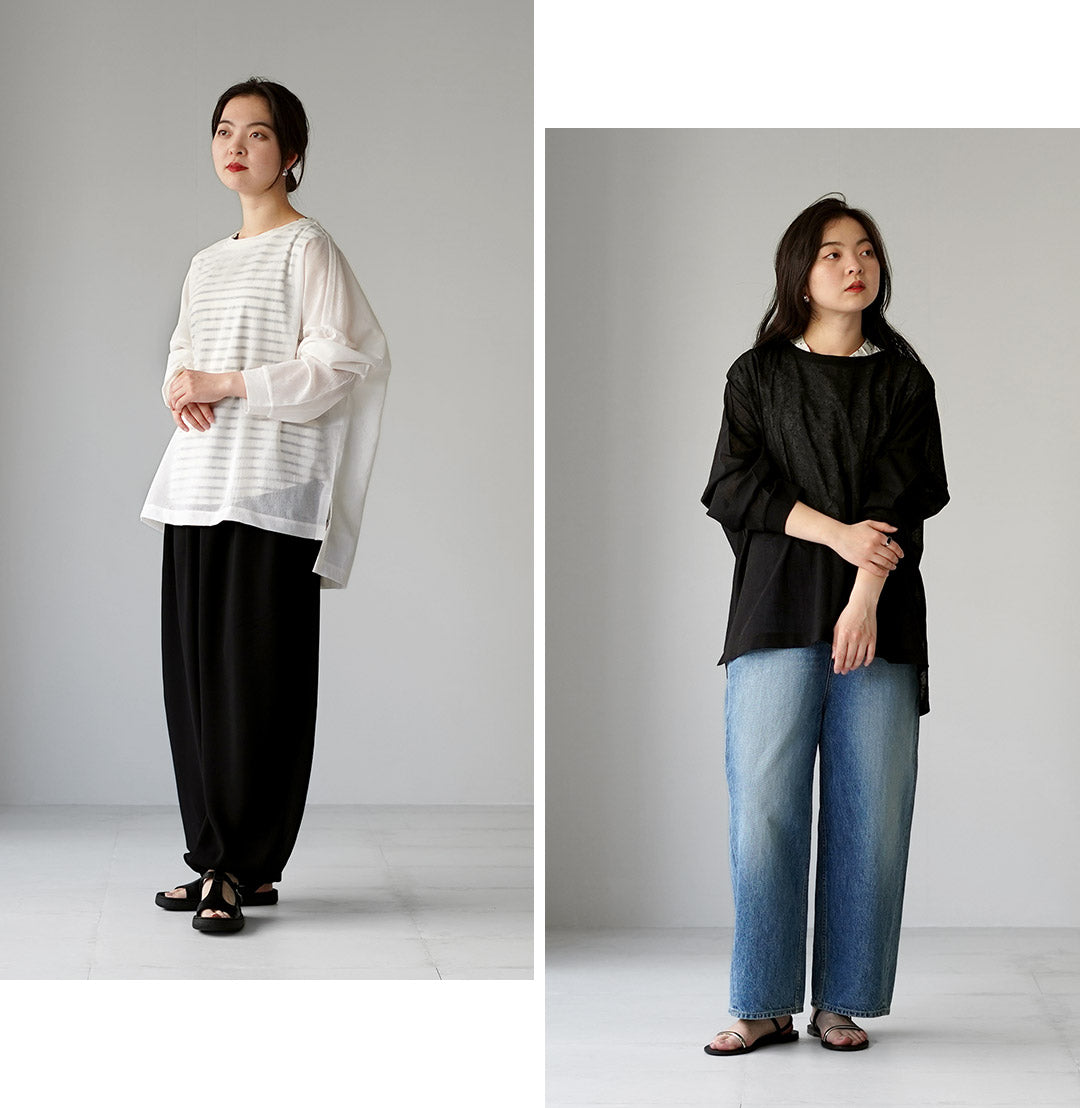 mizuiro ind(ミズイロインド) ワッシャーボイル ワイド プルオーバー 日本製