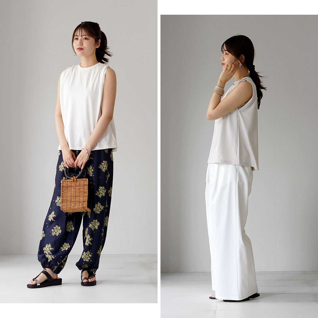 SIRENEMERMAID(シレーヌマーメイド) もっちりスムース ショルダータック ノースリーブ プルオーバー 日本製