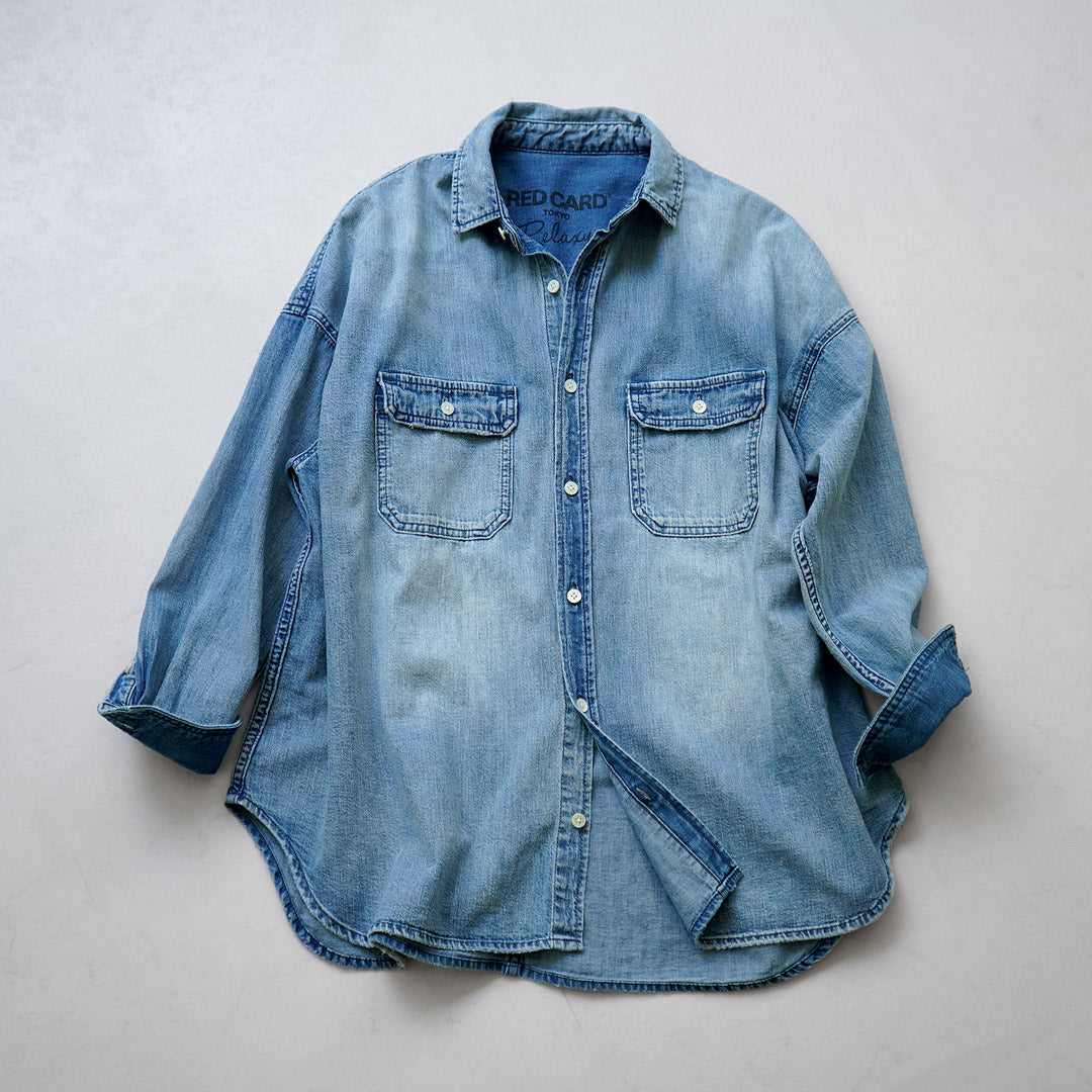 RED CARD(レッドカード) Relaxy Shirt デニム ワイドシャツ