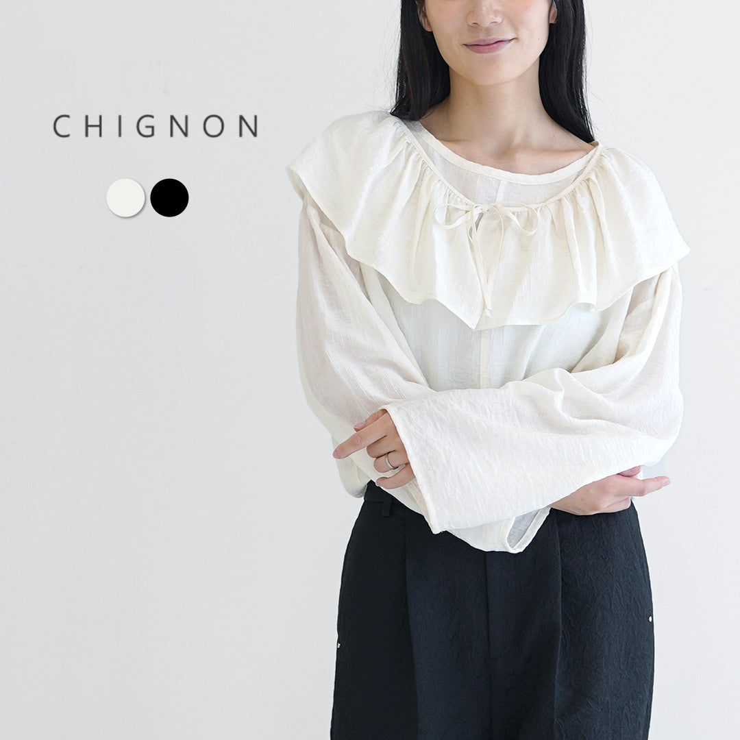 CHIGNON(シニヨン) フリル襟付き シャツ