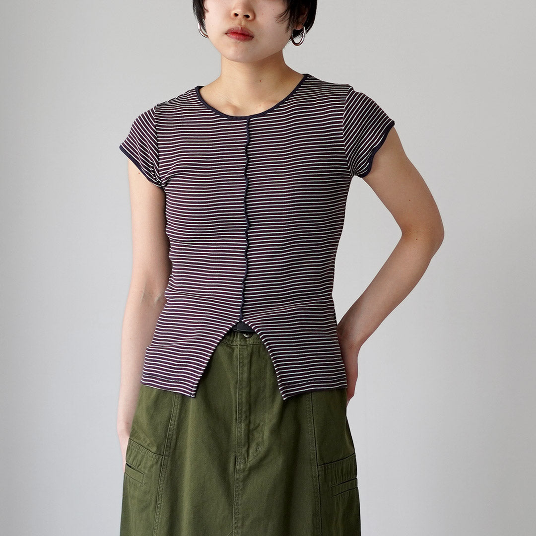 ROBERT P.MILLER(ロバートピーミラー) パネルリブ スリット ショートスリーブ Tシャツ