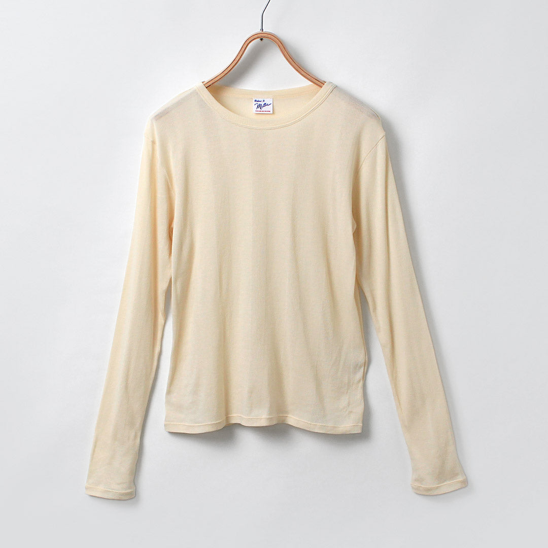 ROBERT P.MILLER(ロバートピーミラー) クルーネック パネルリブ ロングスリーブ Tシャツ コットン レーヨン
