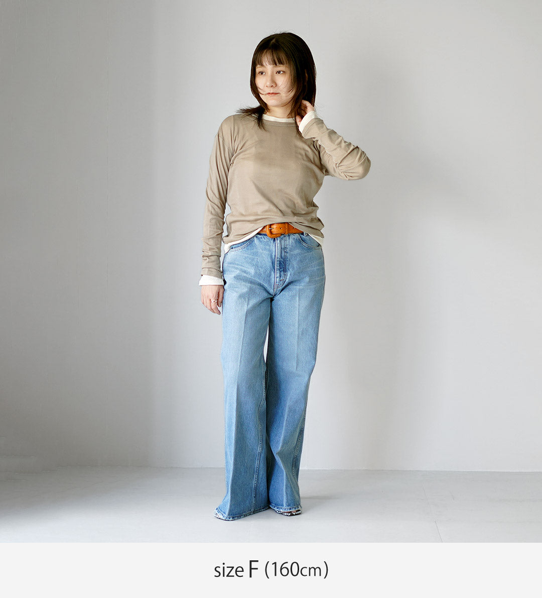 ROBERT P.MILLER(ロバートピーミラー) クルーネック パネルリブ ロングスリーブ Tシャツ コットン レーヨン