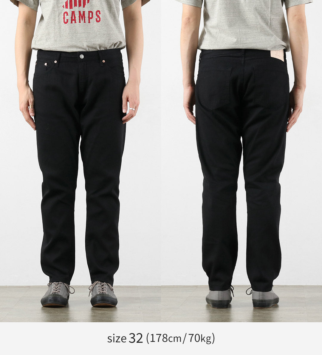 Blue refabric(ブルーリファブリック) 8oz セミワイドテーパード 5Pブラックジーンズ 日本製