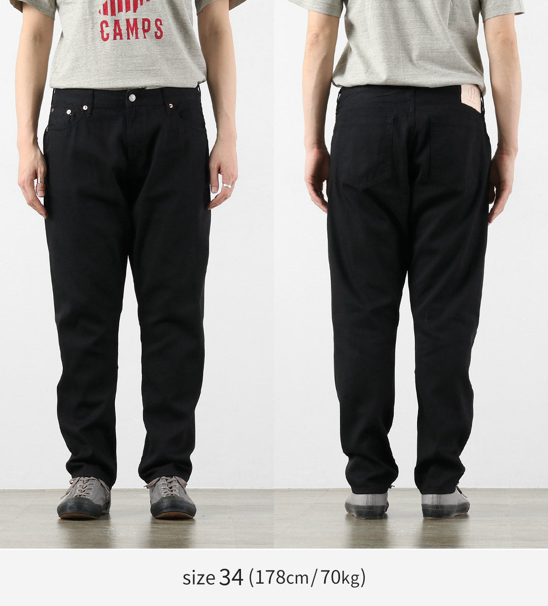 Blue refabric(ブルーリファブリック) 8oz セミワイドテーパード 5Pブラックジーンズ 日本製