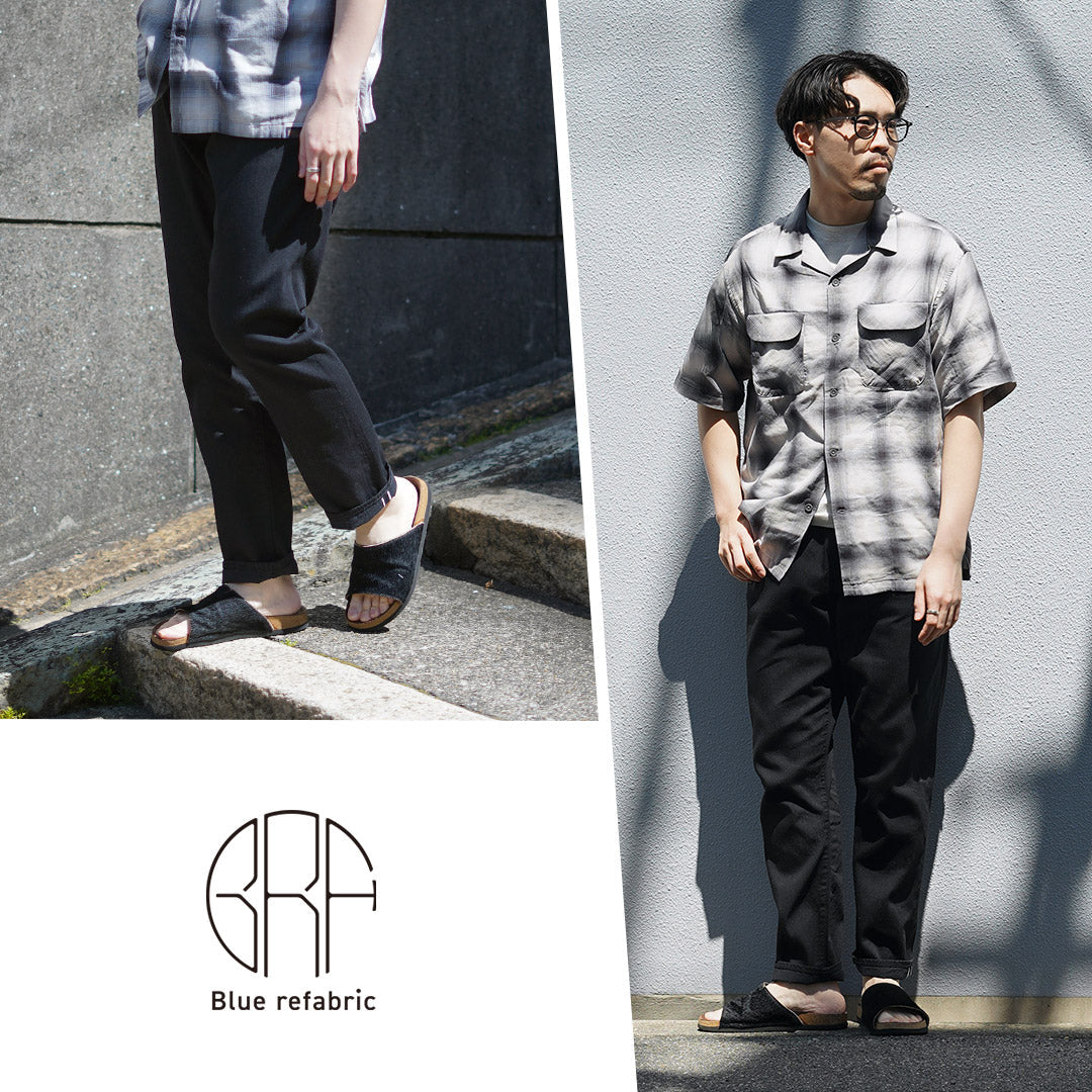 Blue refabric(ブルーリファブリック) 8oz セミワイドテーパード 5Pブラックジーンズ 日本製