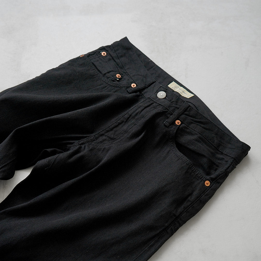 Blue refabric(ブルーリファブリック) 8oz セミワイドテーパード 5Pブラックジーンズ 日本製