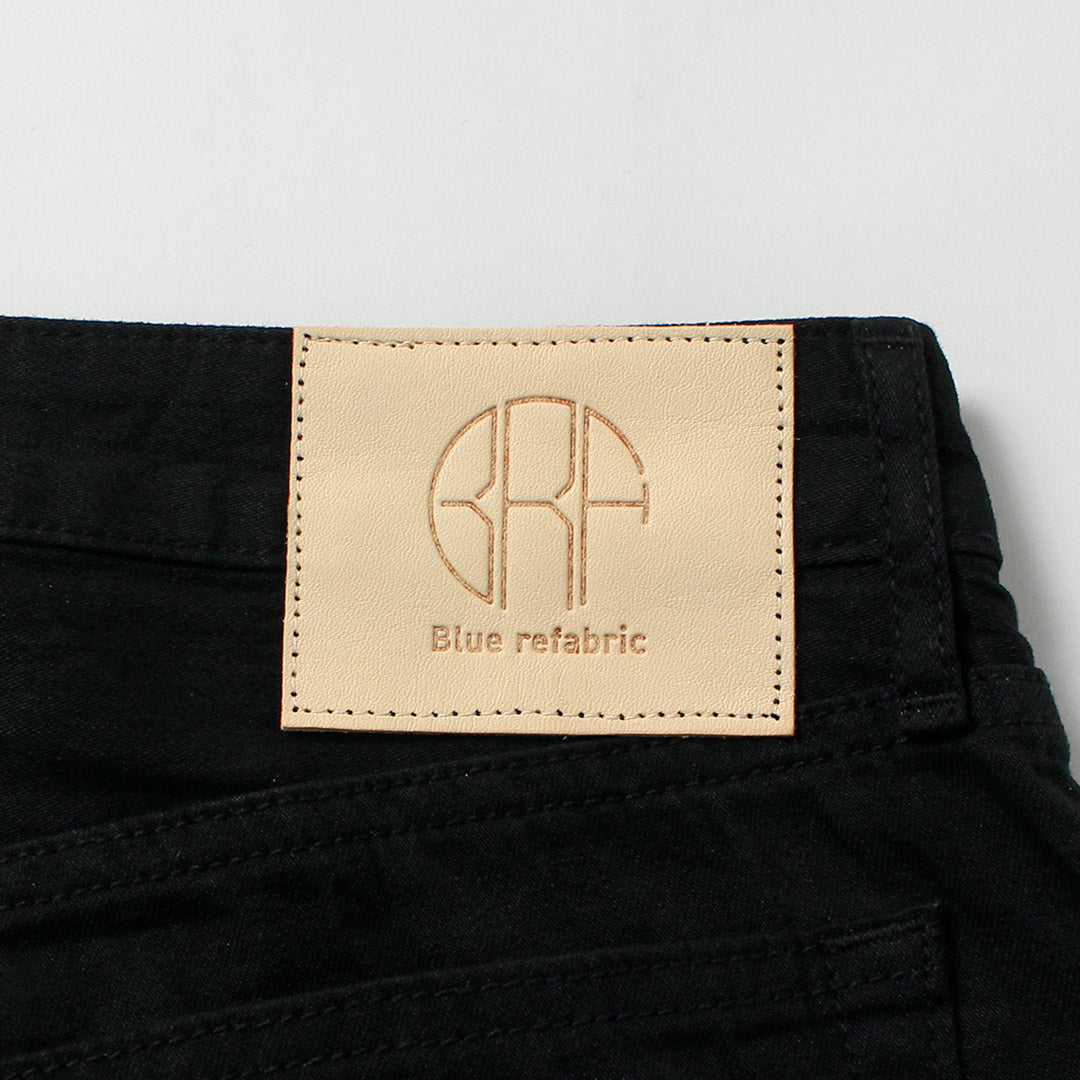Blue refabric(ブルーリファブリック) 8oz セミワイドテーパード 5Pブラックジーンズ 日本製