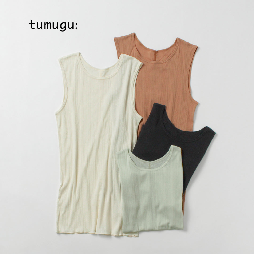 TUMUGU(ツムグ) スフレランダムテレコ タンクトップ 日本製