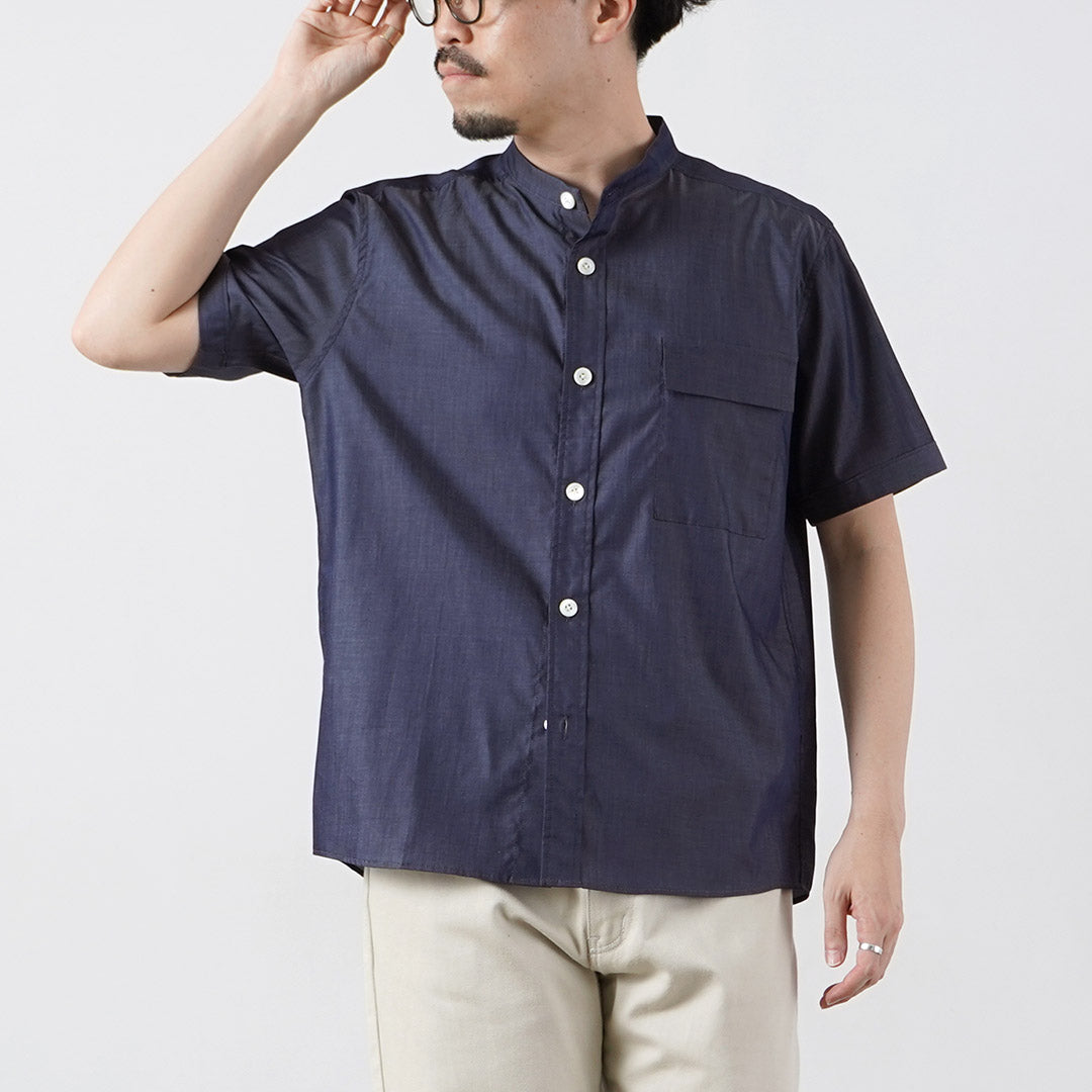 RE MADE IN TOKYO JAPAN(アールイー) 200番双糸 シャンブレーツイル 半袖 CPOシャツ 日本製 /