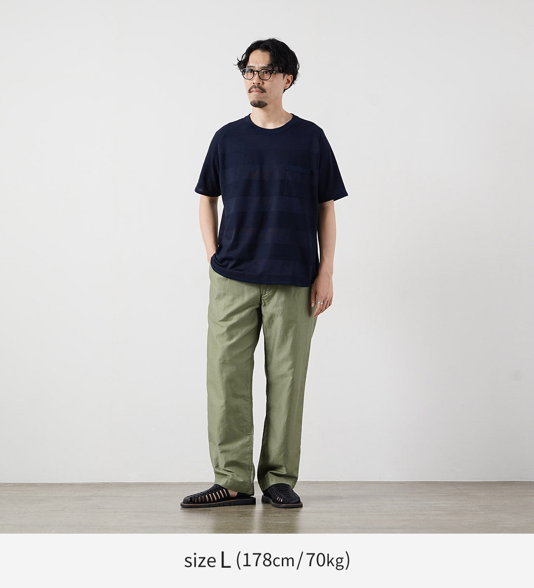 RE MADE IN TOKYO JAPAN(アールイーメイドイントウキョウジャパン) ジャガード ボーダーニットTシャツ Cool Max 日本製