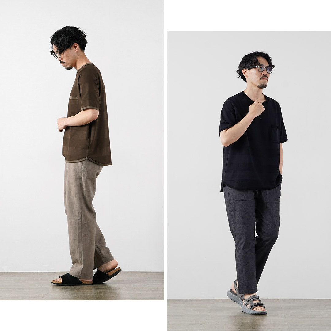 RE MADE IN TOKYO JAPAN(アールイーメイドイントウキョウジャパン) ジャガード ボーダーニットTシャツ Cool Max 日本製