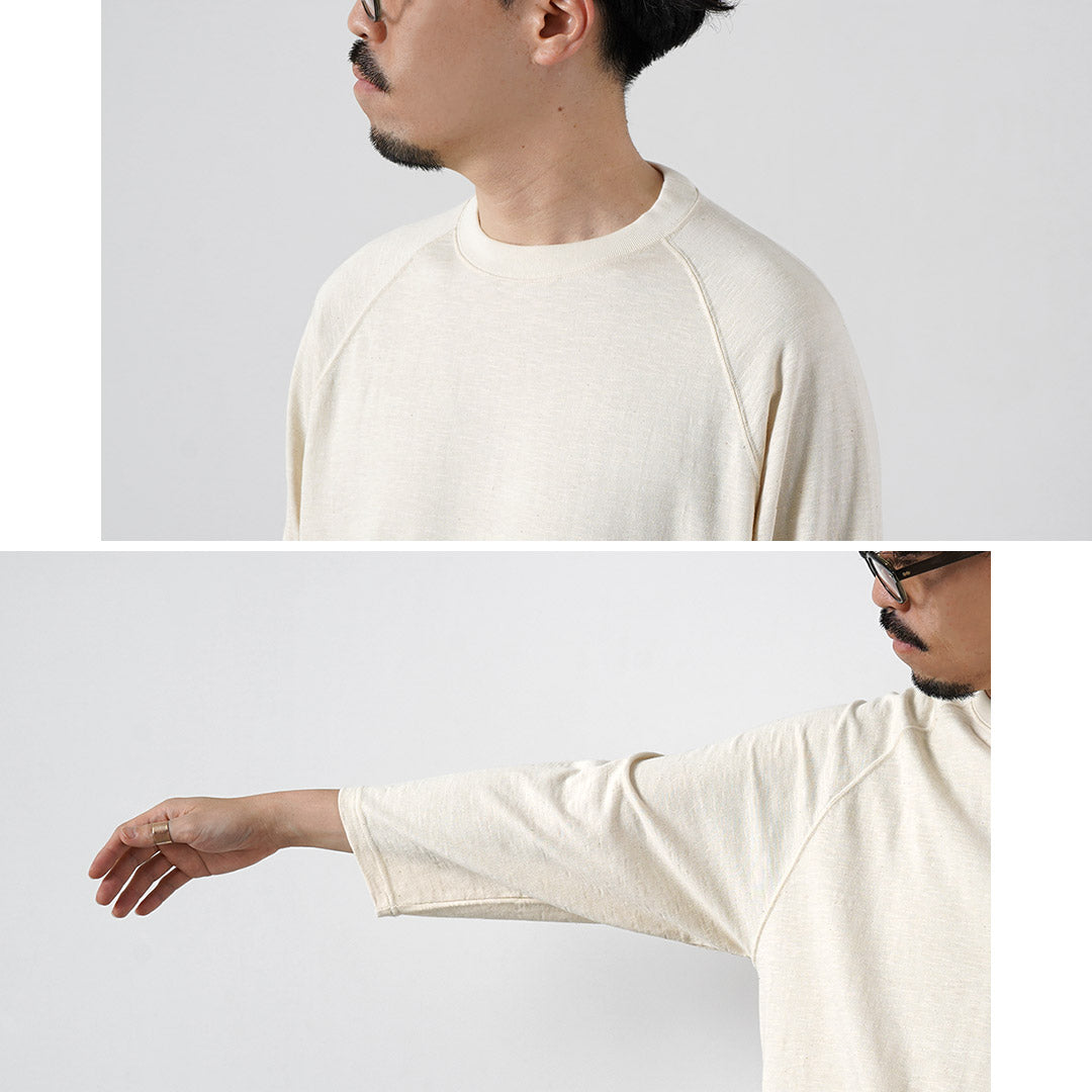 TIEASY(ティージー) HDCS ライト ラグラン7分袖 クルーネックTシャツ 日本製