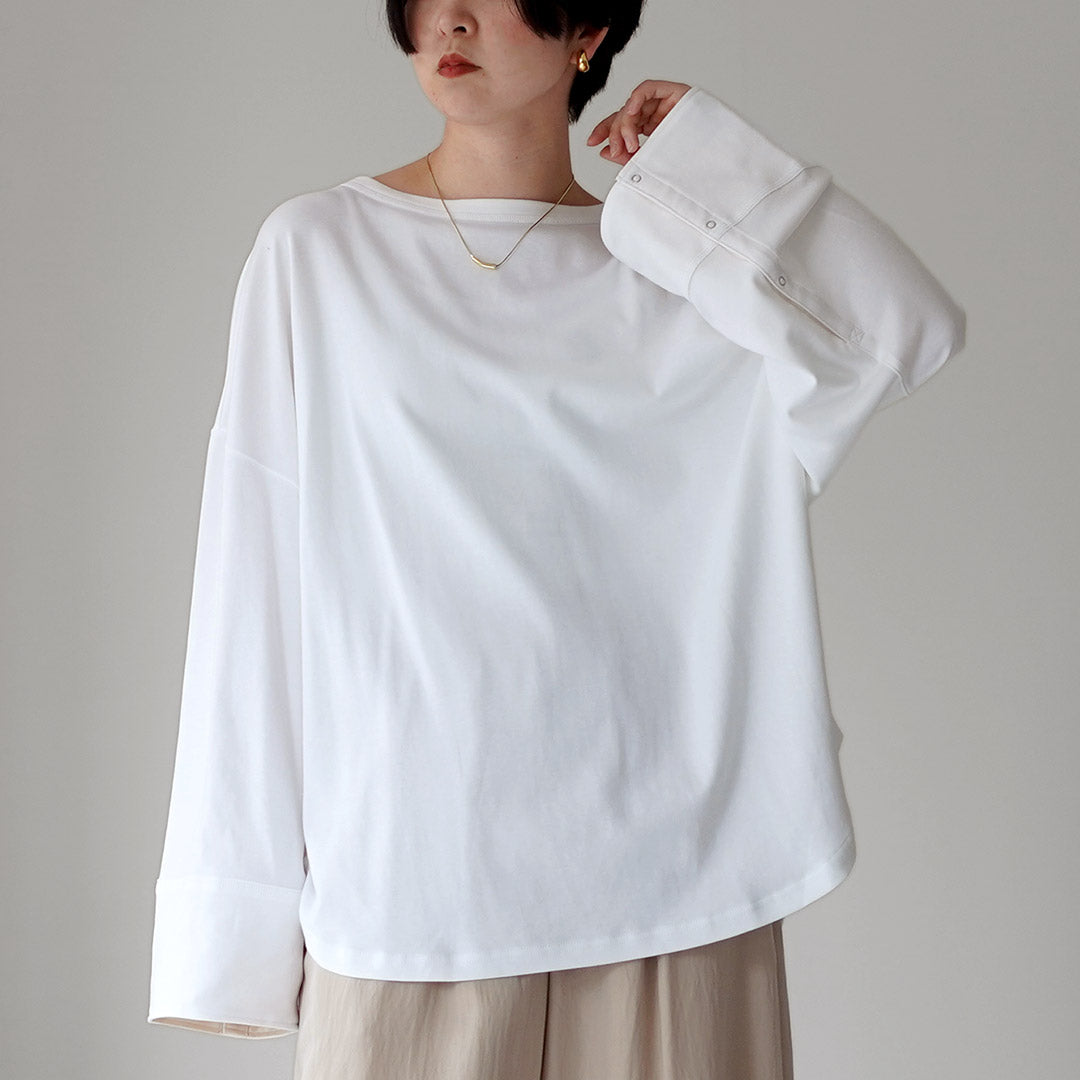 ETRE TOKYO(エトレトウキョウ) ボートネック カフス ロンTee 日本製 1226212058-0