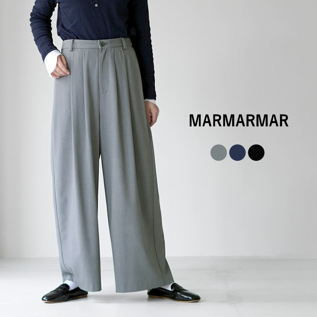 MARMARMAR(マーマーマー) ハイウエスト ワイドトラウザー パンツ 日本製