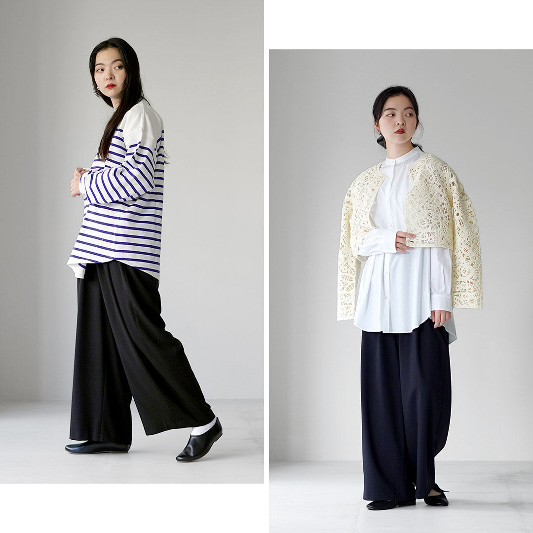 MARMARMAR(マーマーマー) ハイウエスト ワイドトラウザー パンツ 日本製